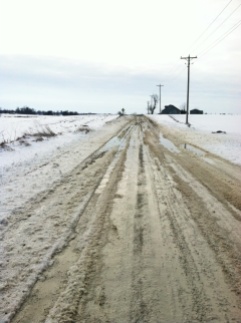There were about 4 miles of gravel or dirt roads, and the warming temps turned them into a soupy mess.