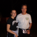 Barb and I pause for a photo after completing the race. I managed 50 miles, and Barb got in 20.
