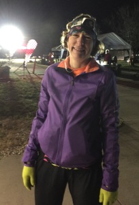 Barb can still manage a smile after completing her first 50-miler!